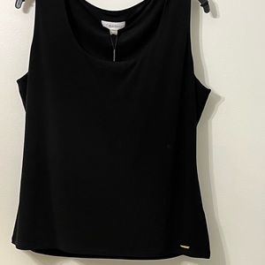 Calvin Klein black sleeveless top. NWT. 95% polyester and 5% spandex.
